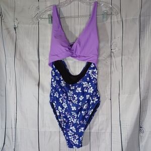 Summer Mae Purple and Blue Floral One Piece Swimsuit